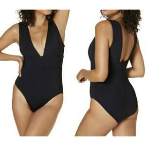 Andie The Mykonos LT One Piece Swimsuit Black Size ST Tall Long Torso New